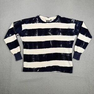 Jungmaven Sweater Mens Medium Blue Striped Hemp Cotton Blend Casual Preppy USA